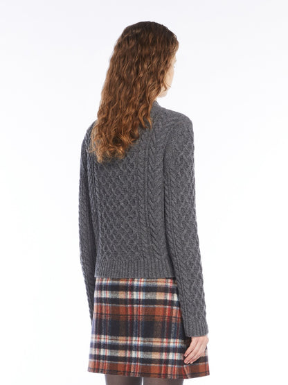 AFOSI CABLE KNIT WOOL CARDIGAN