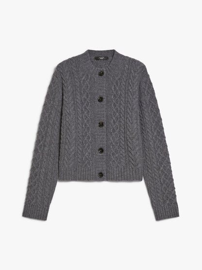AFOSI CABLE KNIT WOOL CARDIGAN