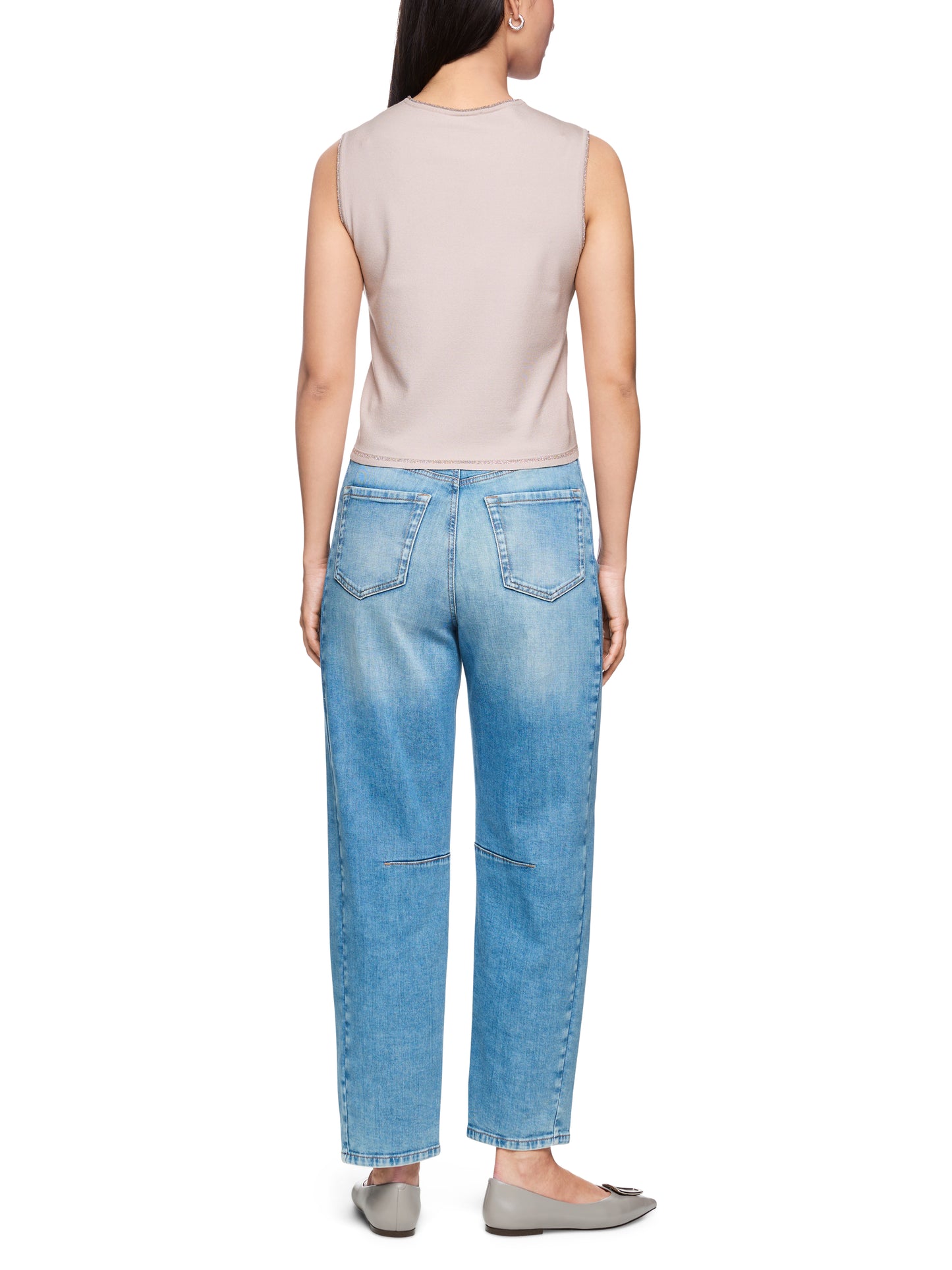 CREW KNIT SINGLET TOP W SILVER LUREX TRIM