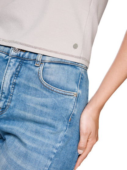 CREW KNIT SINGLET TOP W SILVER LUREX TRIM