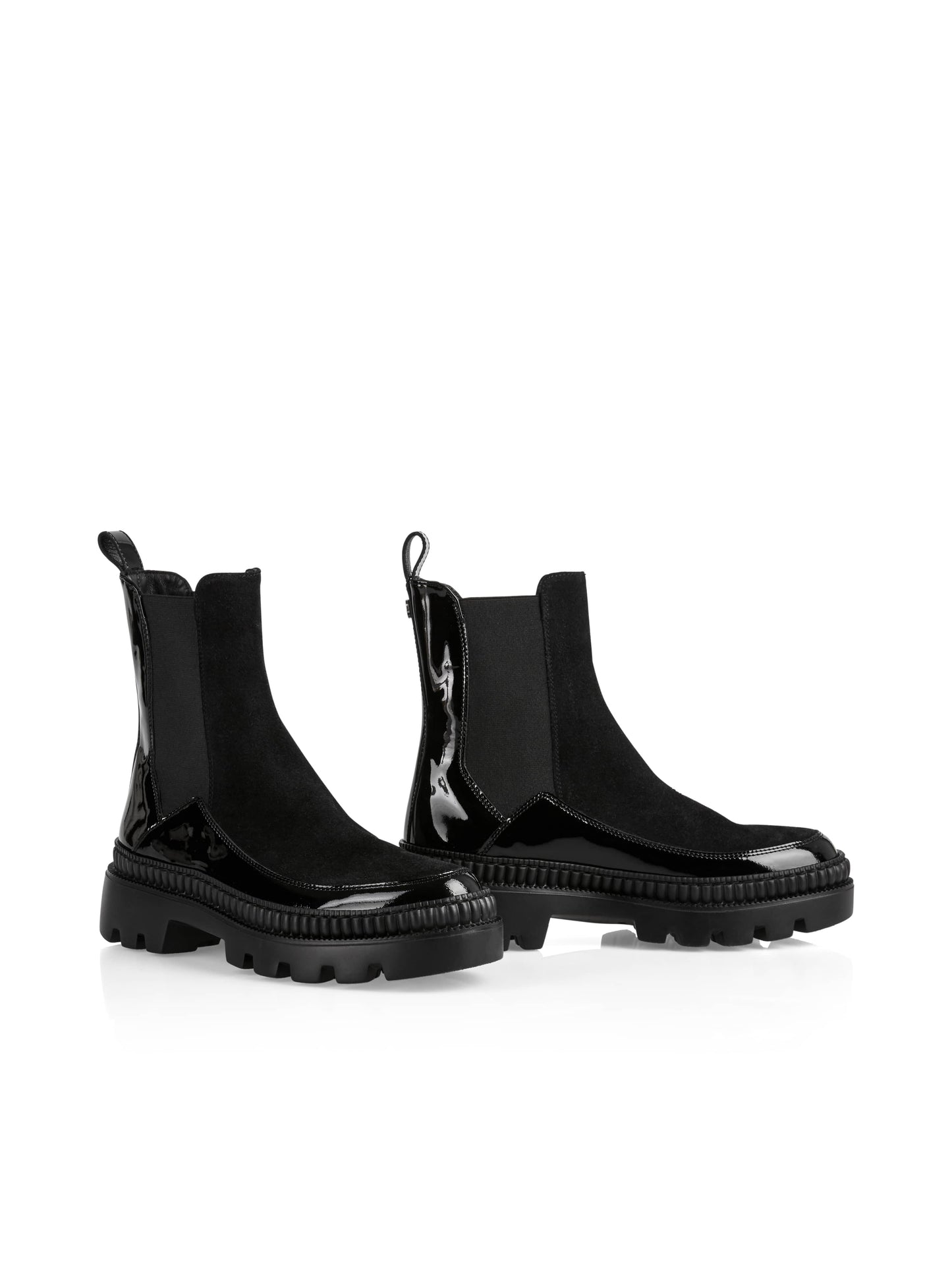 PATENT LEATHER PULL ON BOOT