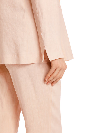 DOUBLE BREASTED FITTED LINEN BLEND BLAZER