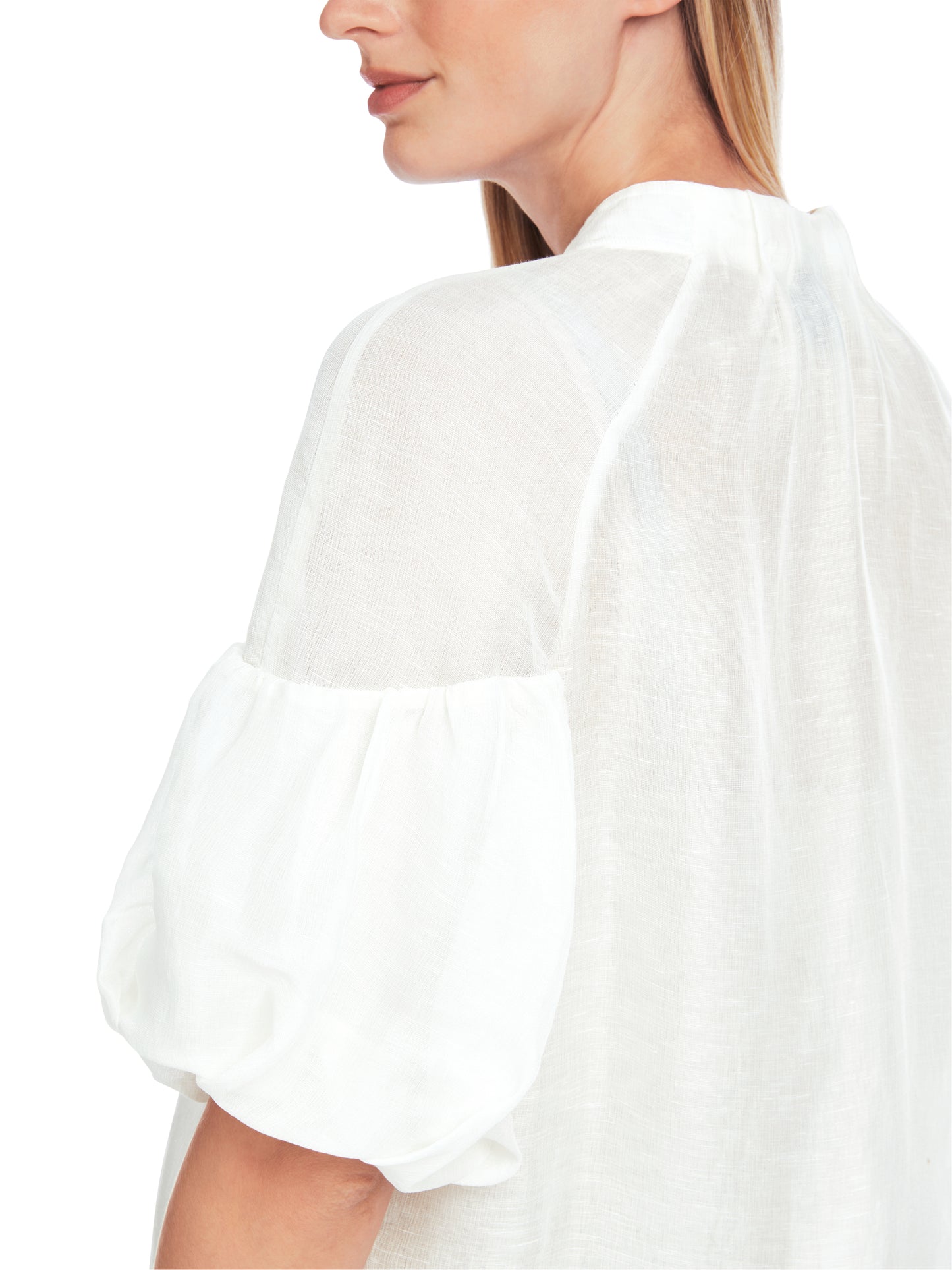 PLAIN BLOUSE WITH BALLOON SLEEVES