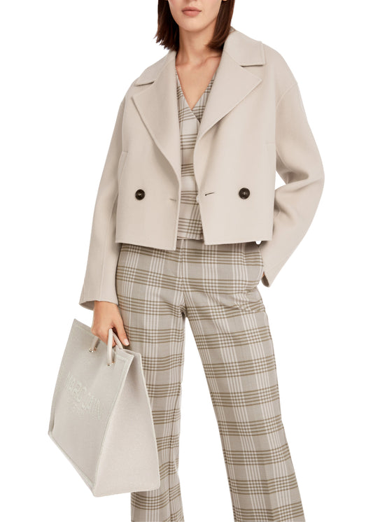 SOFT WOOL CROPPED PEA COAT