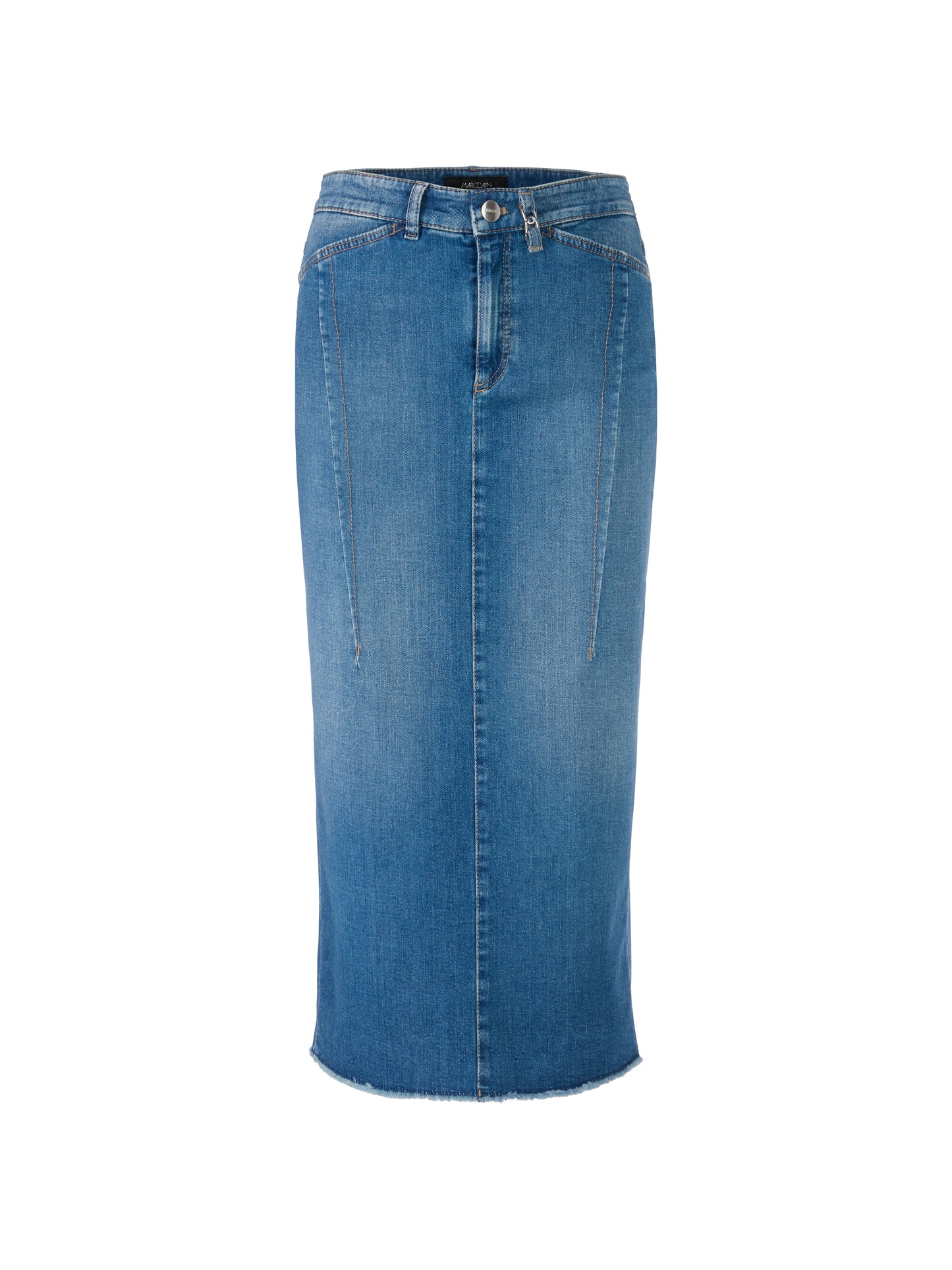 DENIM PENCIL SILHOUETTE SKIRT