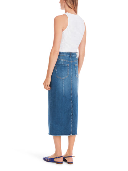 DENIM PENCIL SILHOUETTE SKIRT