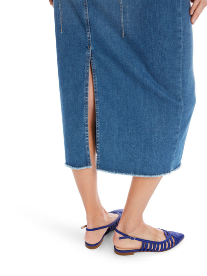 DENIM PENCIL SILHOUETTE SKIRT