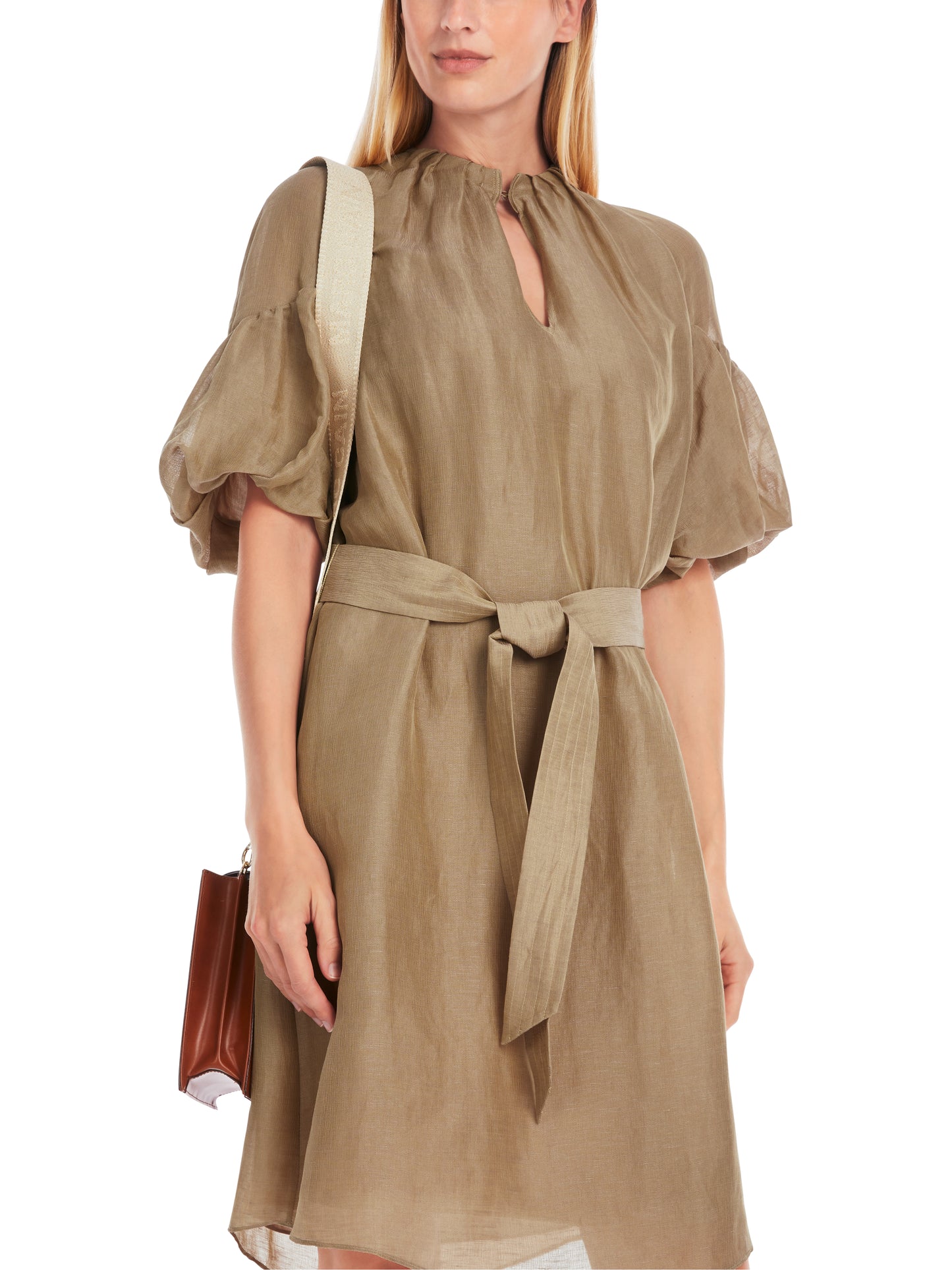 PLAIN MINI DRESS W BALLOON SLEEVES