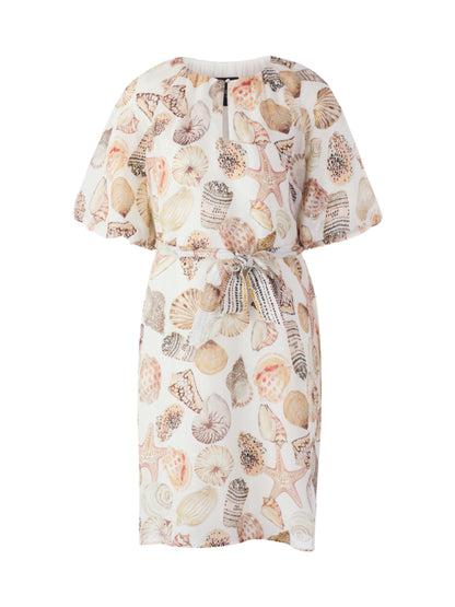 LINEN & SILK DRESS W SHELL PRINT