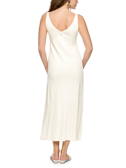FINE KNITTED DRESS IN OFF-WHITE