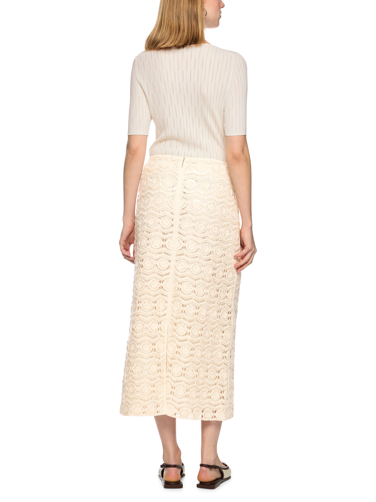 CROCHET STRAIGHT SKIRT W MINI BEADS