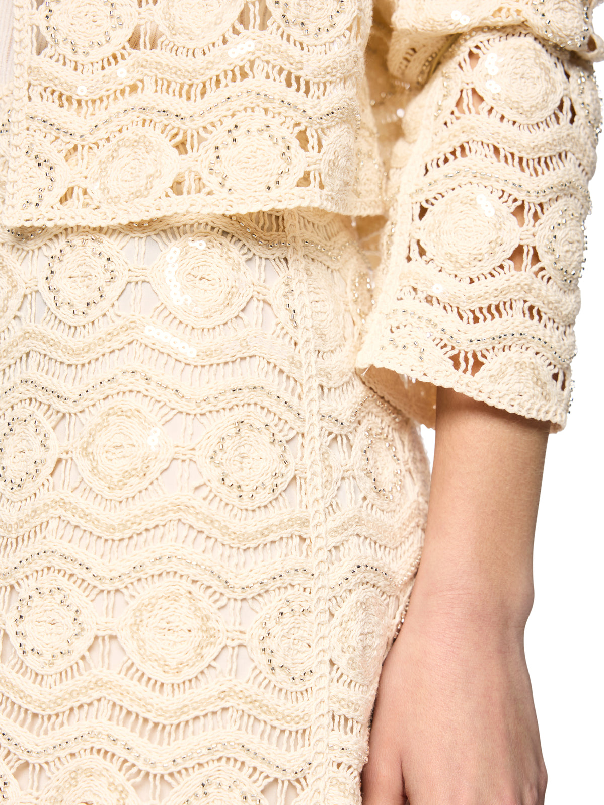 CROCHET STRAIGHT SKIRT W MINI BEADS