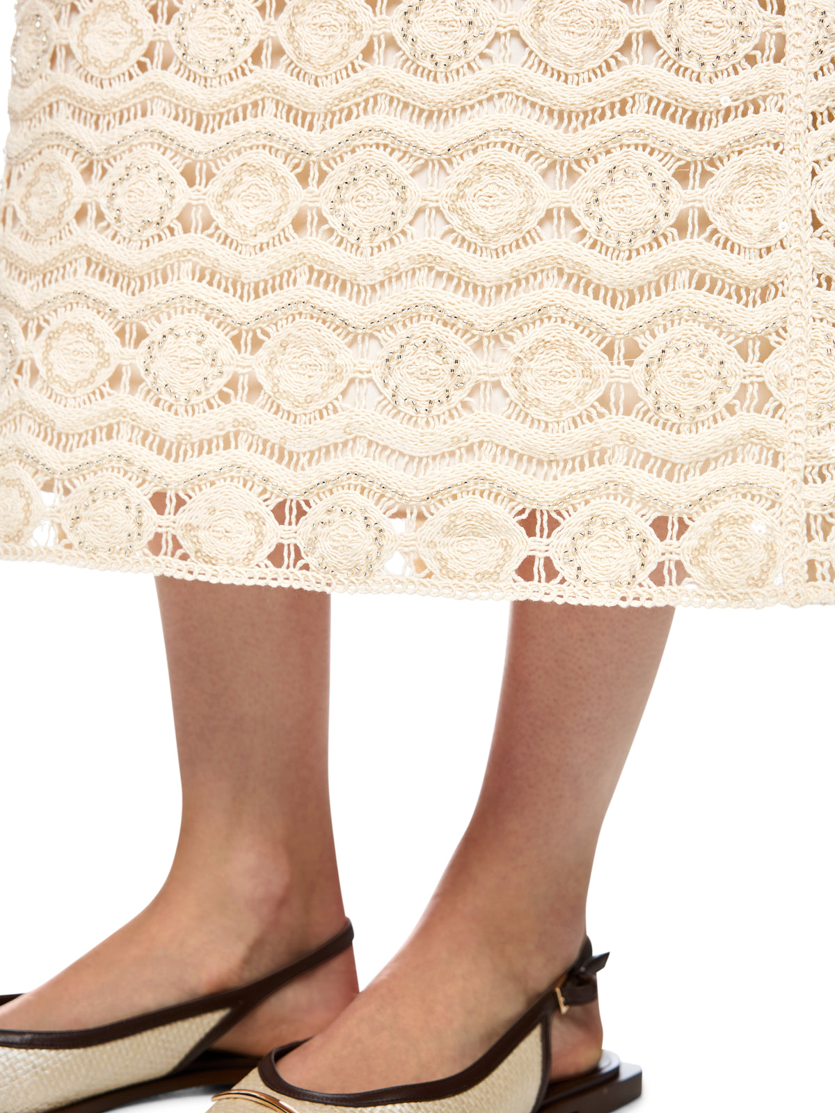 CROCHET STRAIGHT SKIRT W MINI BEADS