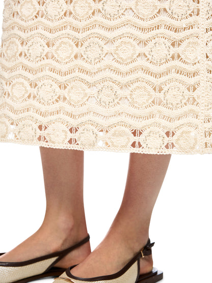 CROCHET STRAIGHT SKIRT W MINI BEADS