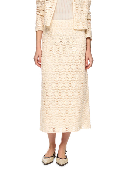 CROCHET STRAIGHT SKIRT W MINI BEADS