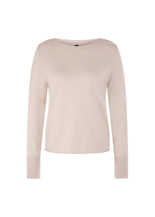 Crewneck Lurex Fine Wool Blend Knit Magnolia by Marc Cain - view 1