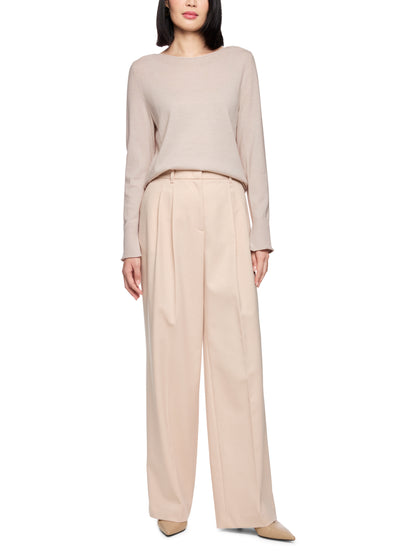 Crewneck Lurex Fine Wool Blend Knit Magnolia by Marc Cain - view 2