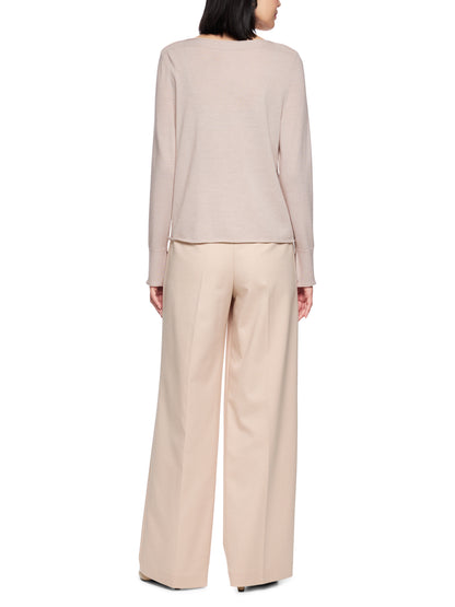 Crewneck Lurex Fine Wool Blend Knit Magnolia by Marc Cain - view 3