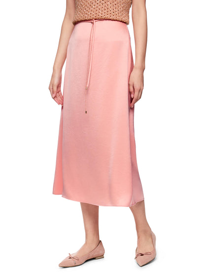 Midi Skirt In Satin W Tie Cord Salmon by Marc Cain - view 10