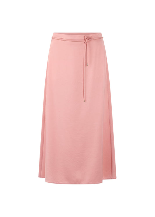 Midi Skirt In Satin W Tie Cord Salmon by Marc Cain - view 1