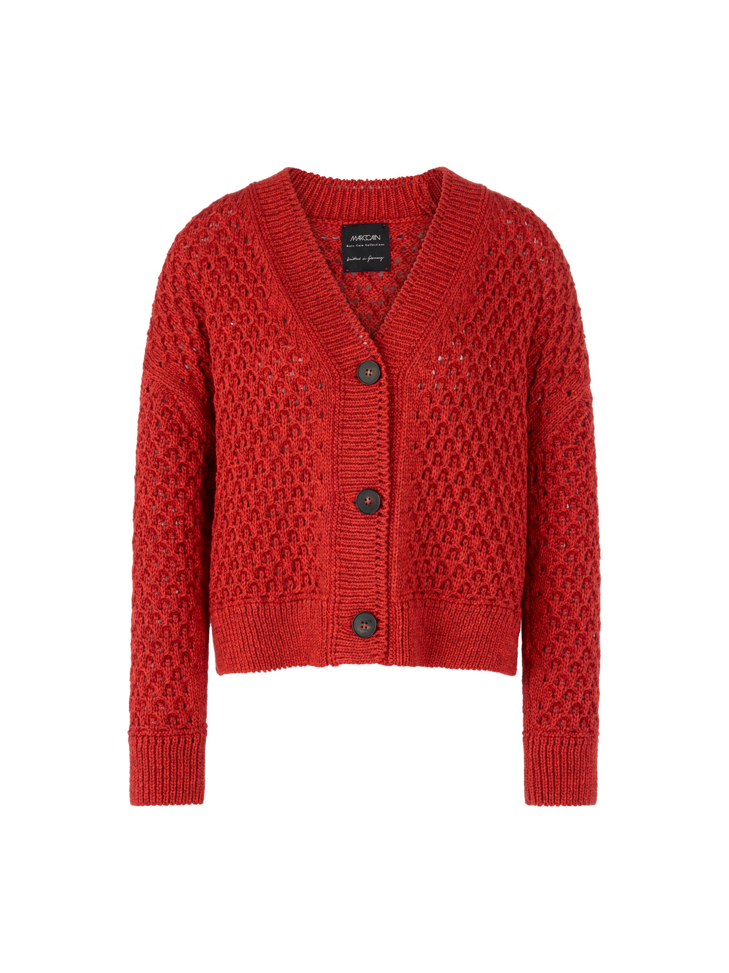 AJOUR TEXTURAL CARDIGAN AURORA RED