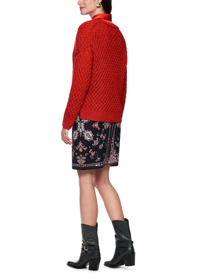 AJOUR TEXTURAL KNIT AURORA RED