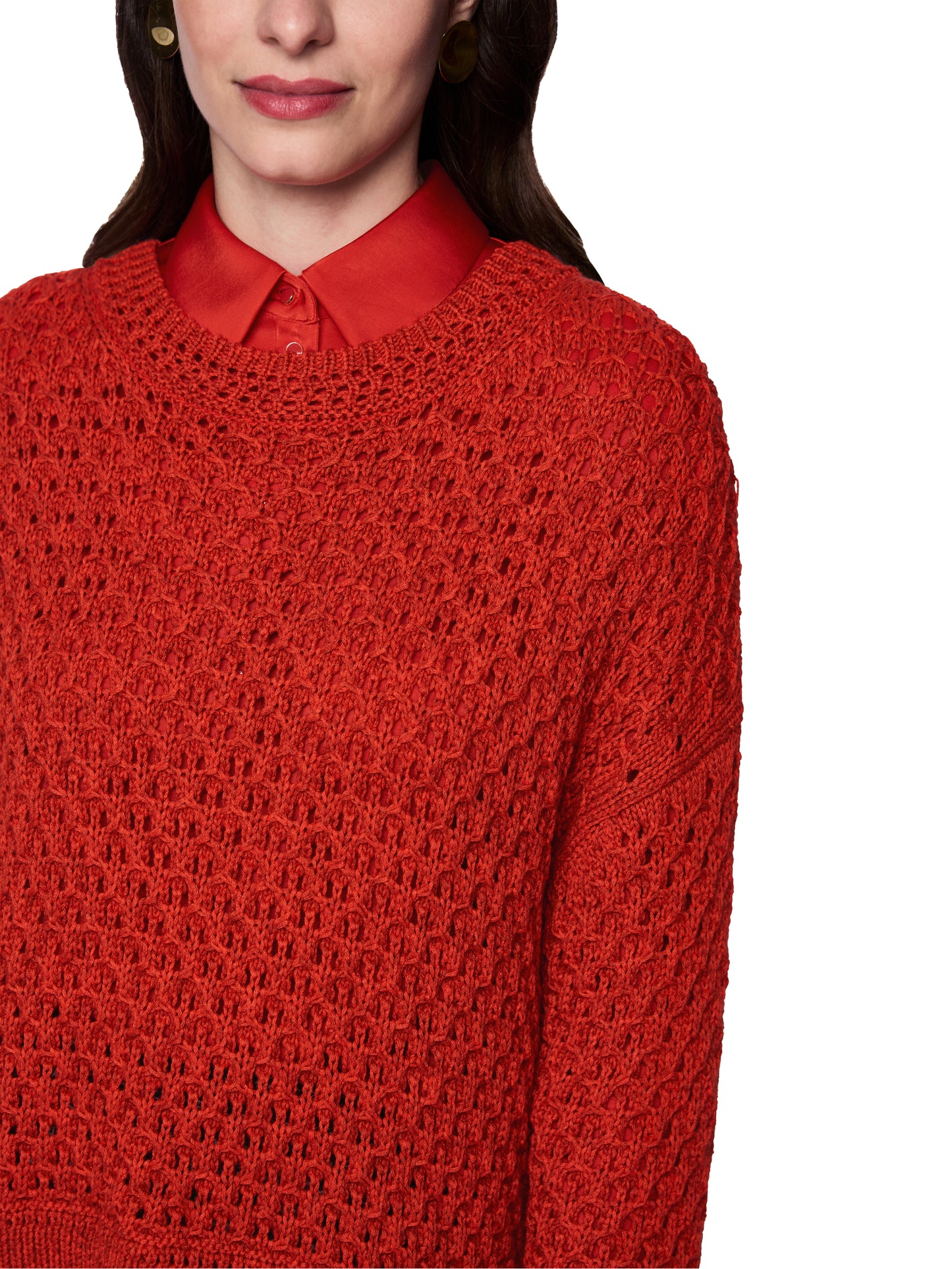 AJOUR TEXTURAL KNIT AURORA RED
