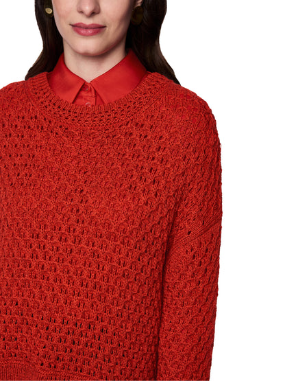 AJOUR TEXTURAL KNIT AURORA RED