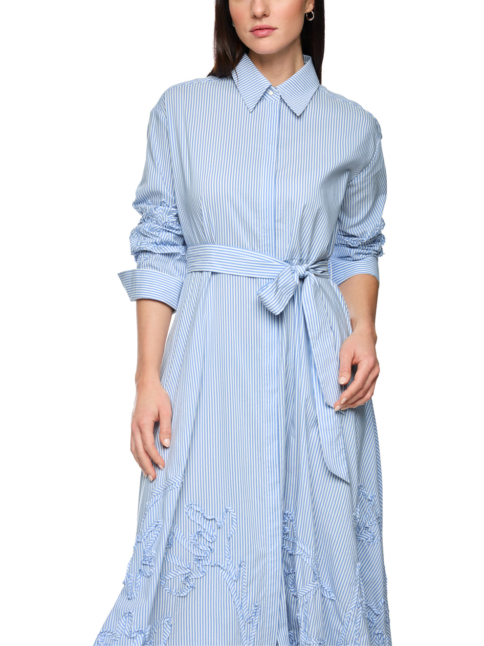 STRIPED MIDI SHIRT DRESS IN MAGICAL BLUE – Moya Sydney