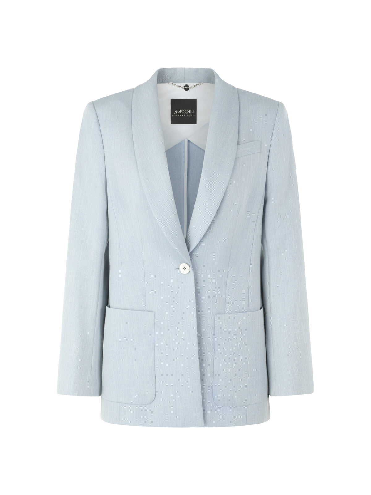 CASUAL BLAZER W SHAWL COLLAR IN MAGICAL BLUE