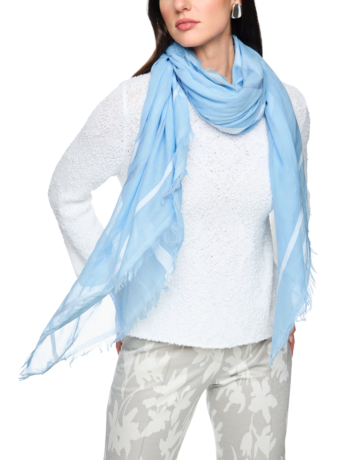 COTTON SCARF W FRINGES