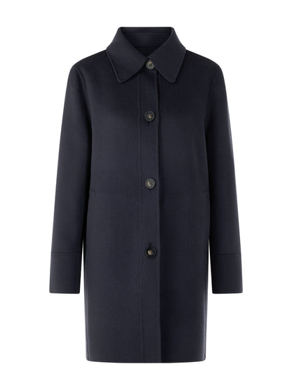 WOOL COAT W DECORATIVE STITCHING PERISCOPE