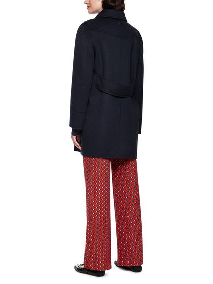 WOOL COAT W DECORATIVE STITCHING PERISCOPE