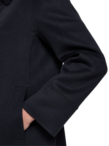 WOOL COAT W DECORATIVE STITCHING PERISCOPE