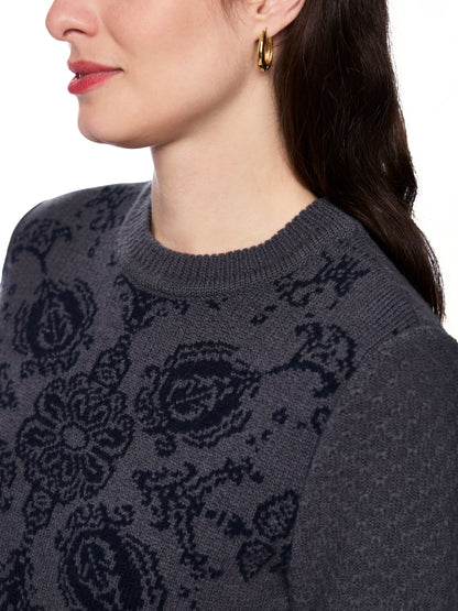 PAISLEY KNITTED S/SLEEVE TOP PERISCOPE