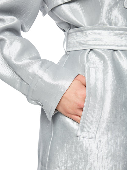 LIGHTWEIGHT SHORT TRENCH JACKET IN MICROCHIP