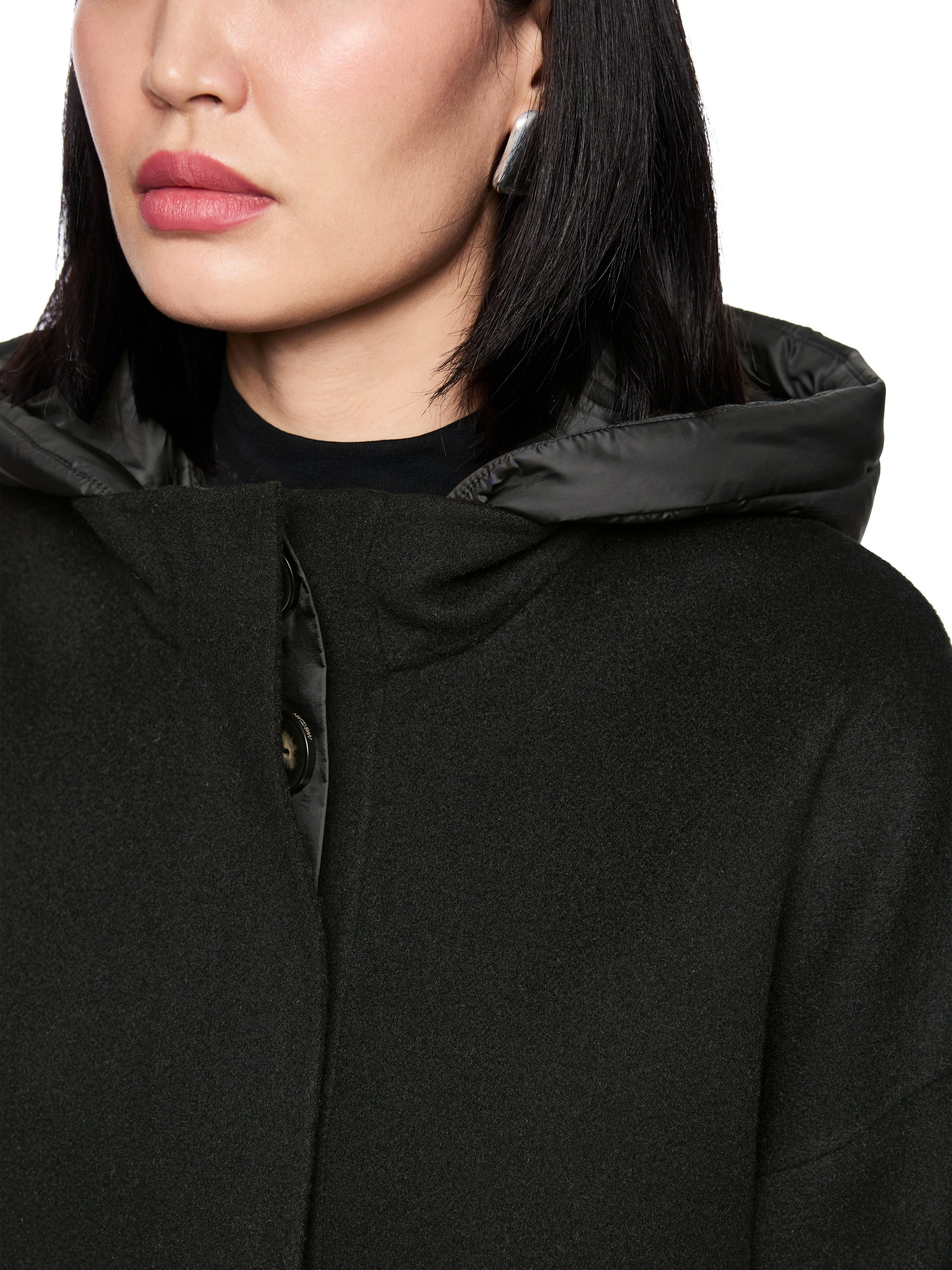 Black Light  Wool Jacket W Hood by Marc Cain - view 5
