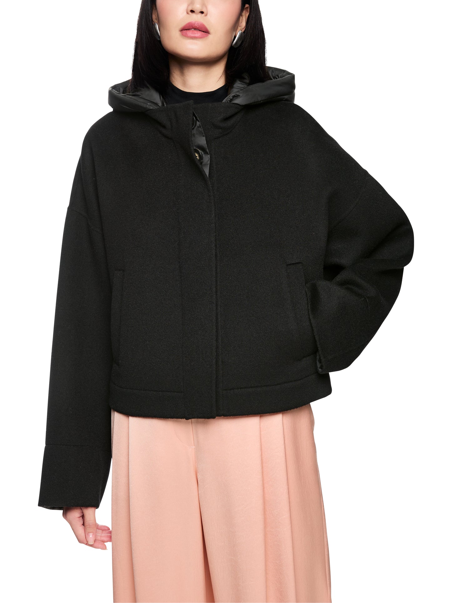 Black Light  Wool Jacket W Hood by Marc Cain - view 3