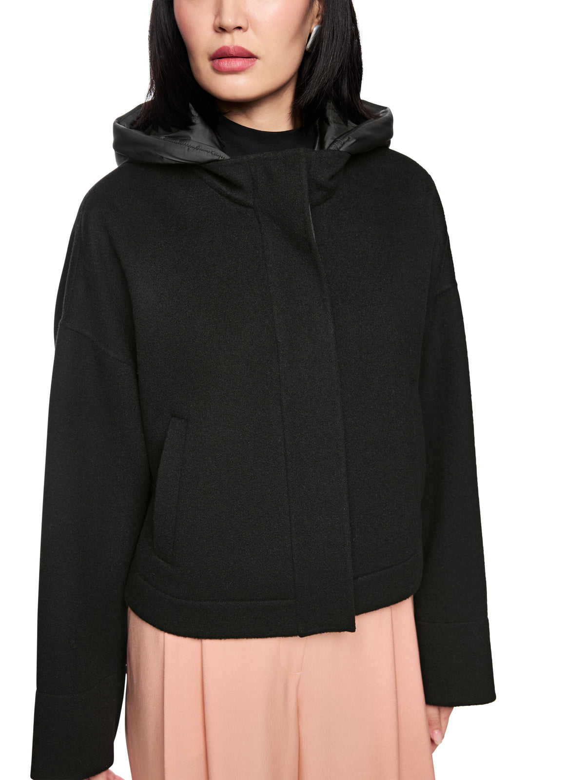 Black Light  Wool Jacket W Hood by Marc Cain - view 7
