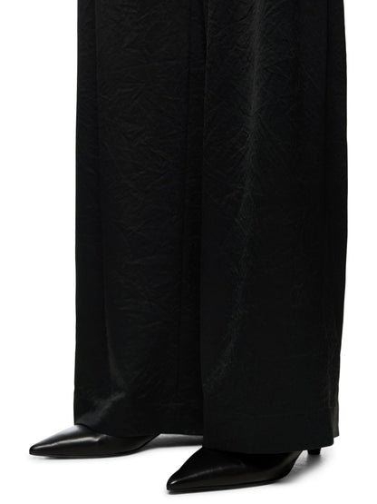 Wedi Wide Trouser W Soft Pleat And Elastic Back In Black by Marc Cain - view 9