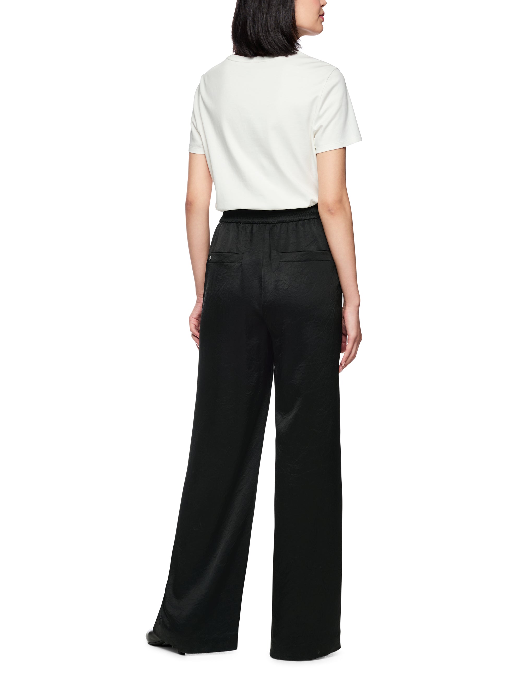 Wedi Wide Trouser W Soft Pleat And Elastic Back In Black by Marc Cain - view 3