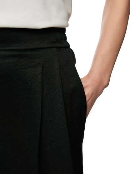 Wedi Wide Trouser W Soft Pleat And Elastic Back In Black by Marc Cain - view 4