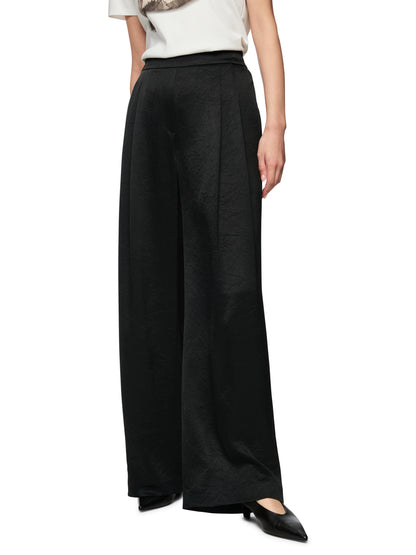 Wedi Wide Trouser W Soft Pleat And Elastic Back In Black by Marc Cain - view 7
