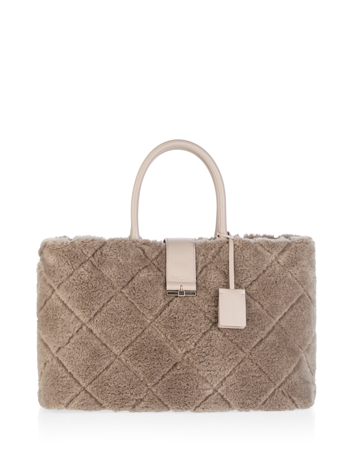 FAUX FUR CHECK TOTE