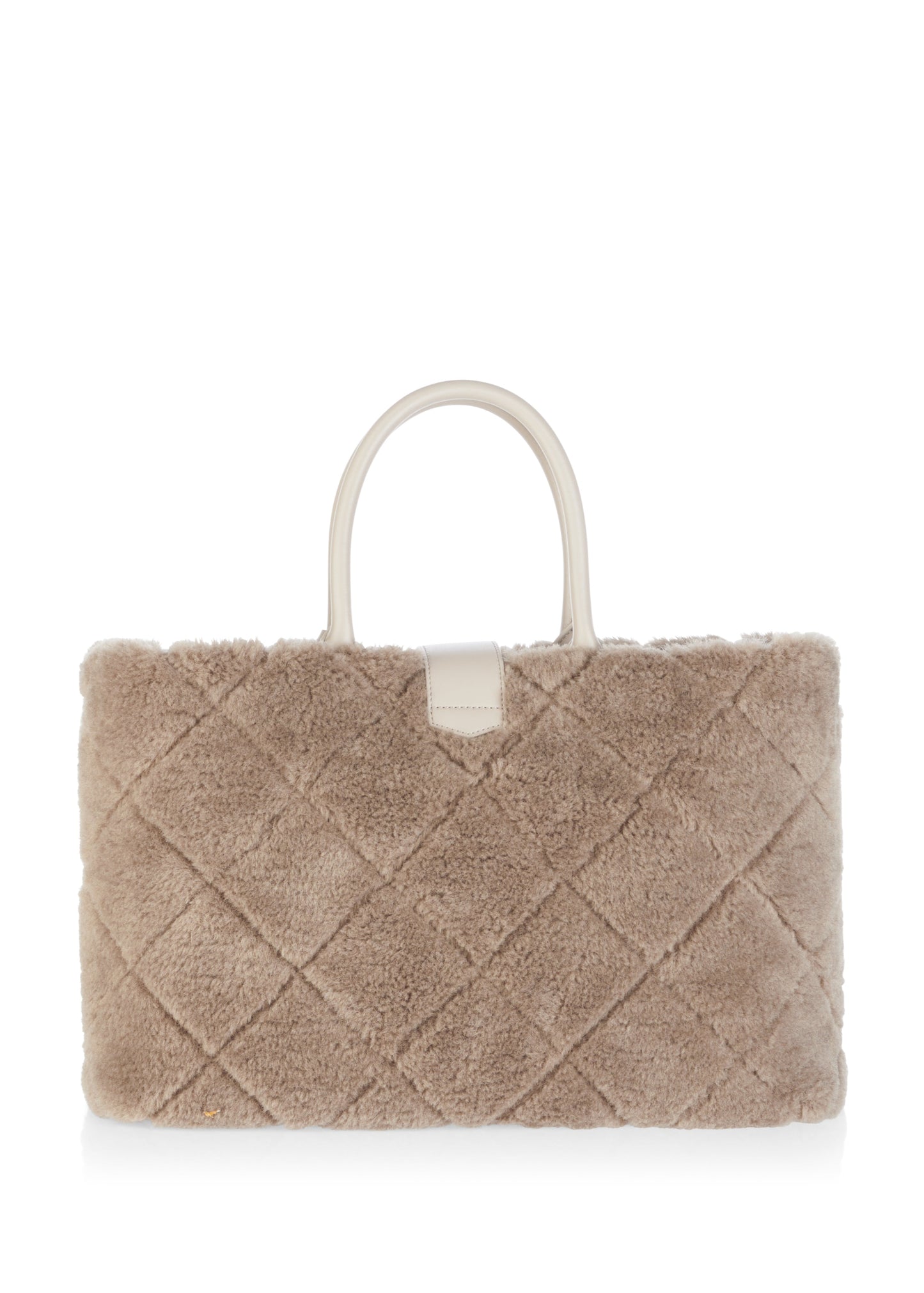 FAUX FUR CHECK TOTE