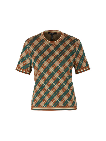 SCOTTISH ARGYLE CHECK KNITTED TOP