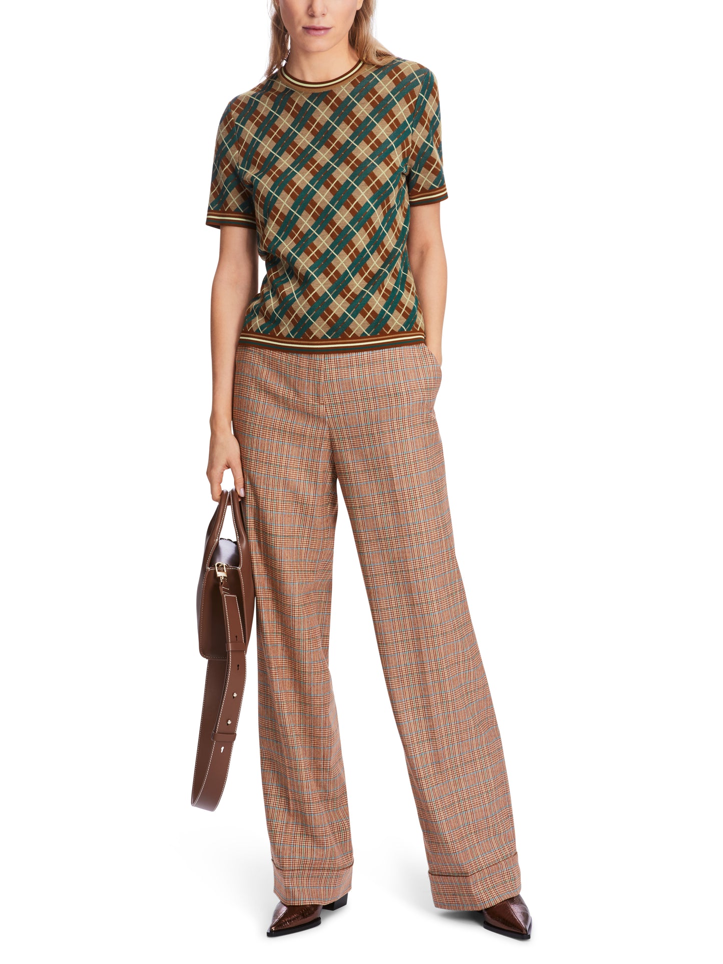 SCOTTISH ARGYLE CHECK KNITTED TOP