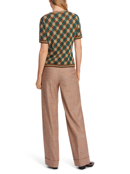 SCOTTISH ARGYLE CHECK KNITTED TOP