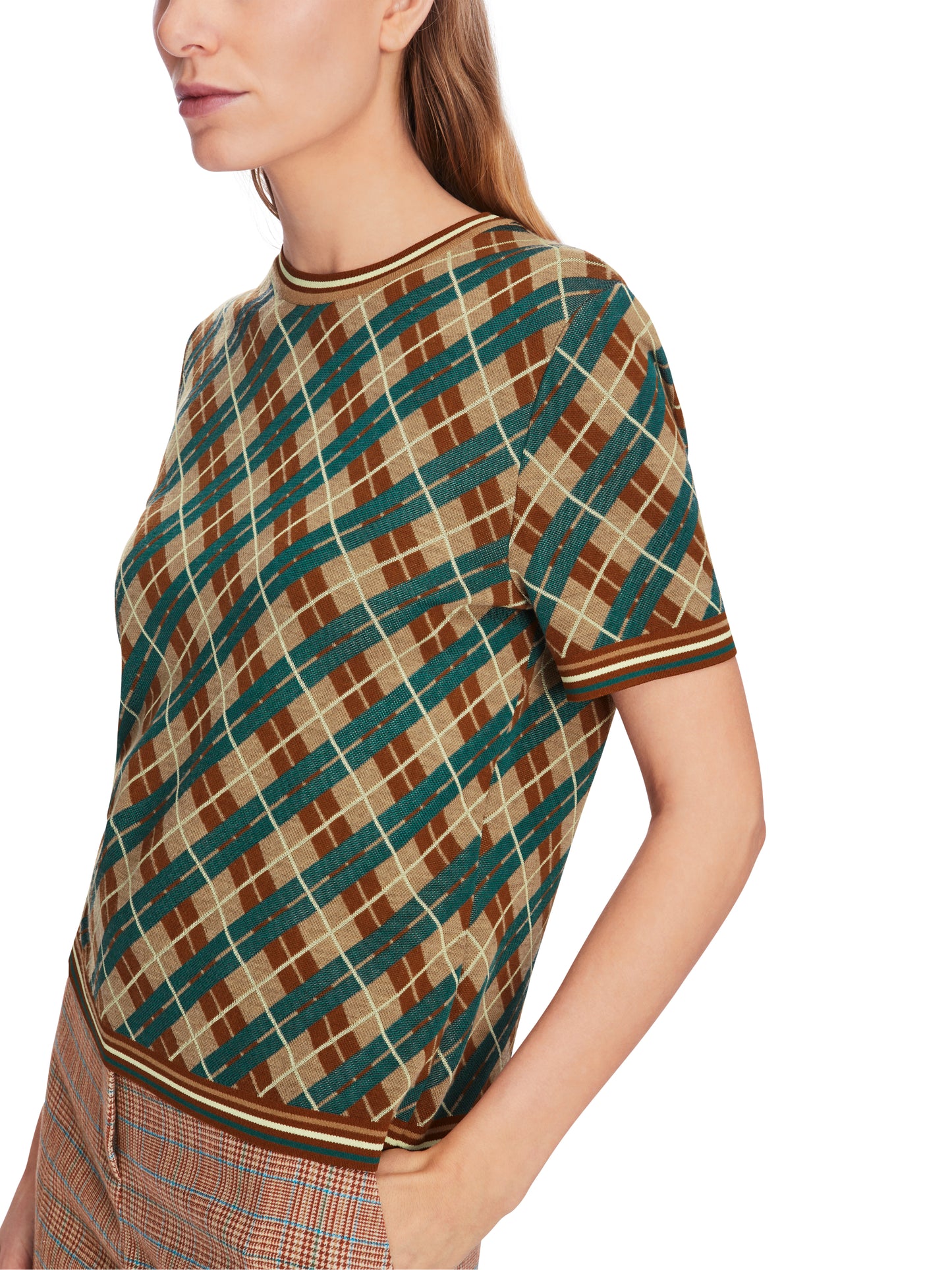 SCOTTISH ARGYLE CHECK KNITTED TOP