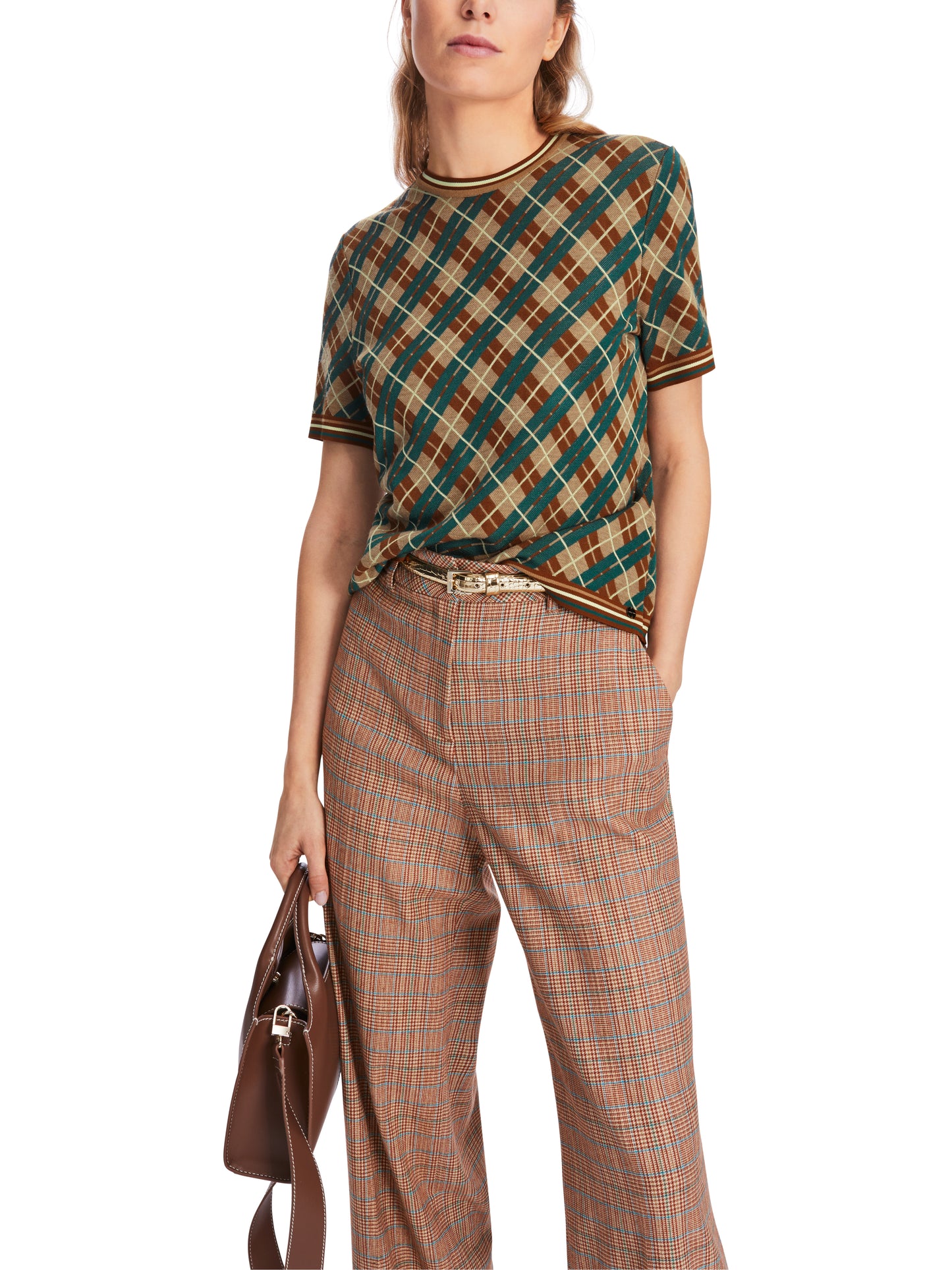 SCOTTISH ARGYLE CHECK KNITTED TOP